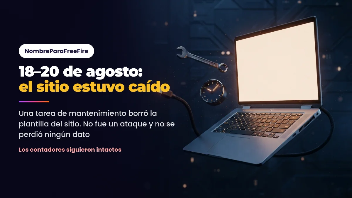 Caída del sitio entre el 18 y el 20 de agosto de 2026 por una tarea de mantenimiento