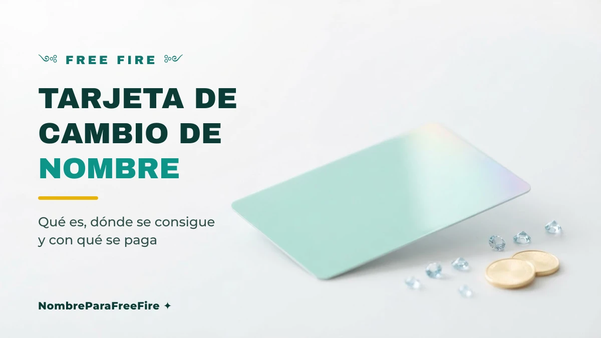 Tarjeta de cambio de nombre de Free Fire y diamantes